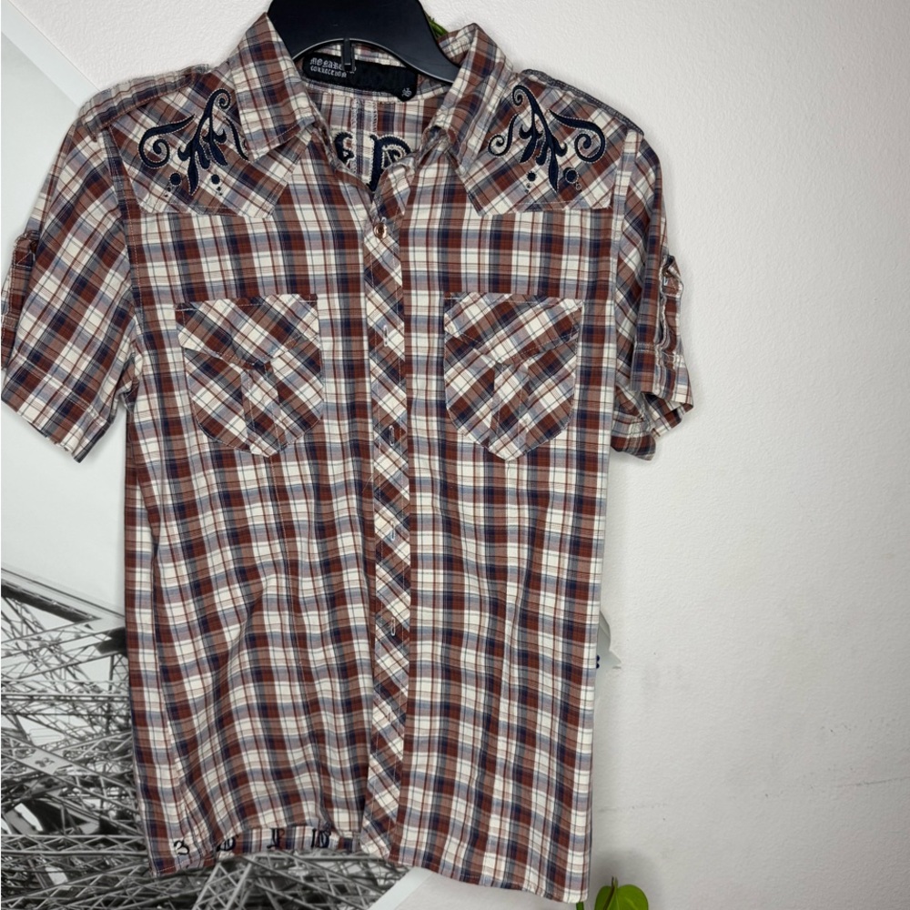 Urban Pipeline Men's Plaid Shirt - Red and Blue